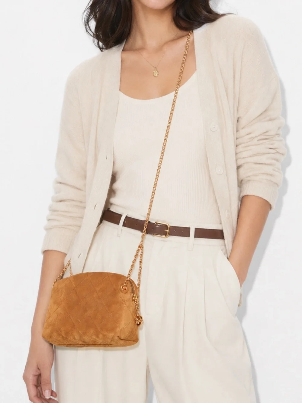 NWT 🍁 Tory Burch Fleming Soft Suede Crossbody Bag